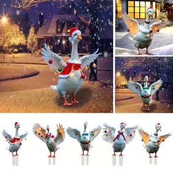 2/3 шт. рождественские садовые колышки в виде уток, акриловые дорожки для двора, художественные знаки в виде животных, водонепроницаемые вставки для газона для украшения патио и заднего двора 2pcs