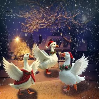 2/3 шт. рождественские садовые колышки в виде уток, акриловые дорожки для двора, художественные знаки в виде животных, водонепроницаемые вставки для газона для украшения патио и заднего двора 2pcs