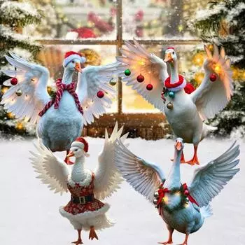 2/3 шт. рождественские садовые колышки в виде уток, акриловые дорожки для двора, художественные знаки в виде животных, водонепроницаемые вставки для газона для украшения патио и заднего двора 2pcs