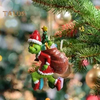 2/3 шт. Рождественские украшения, рождественская елка, зеленая кукла-эльф, подвесное украшение, 3D-подвеска из смолы для праздничной стены, гостиной, офиса, декора 2pcs