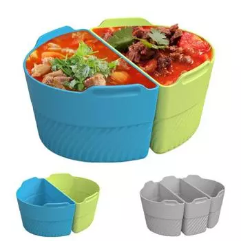 2/3 шт. силиконовые вкладыши для мультиварки для кастрюли Taydoiban 45451 QT, легко готовить три блюда одновременно, термостойкие зелёный