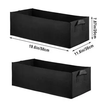 2/3 шт. Войлочный мешок для выращивания Прямоугольная садовая грядка Кашпо для цветов Растения Овощи Рассадный горшок Контейнер для посадки 2PC-50x30x20cm