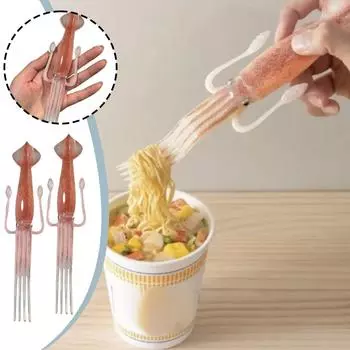 2/3 шт. вилка для кальмаров, креативная в форме осьминога, забавная японская фруктовая вилка для быстрого приготовления еды, кухонное развлечение B6M7 3pcs -One size