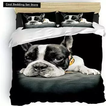 2/3 шт. Яркий комплект постельного белья с изображением животных и собак - мягкое, удобное, напечатанное на 3D-принтере гипоаллергенное и дышащее постельное белье для спальни EU single(135x200cm)