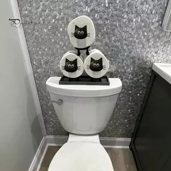 2/3 шт. забавный держатель для туалетной бумаги, универсальное размещение, креативный держатель для туалетной бумаги в форме кошки, аксессуар для ванной комнаты 2pcs