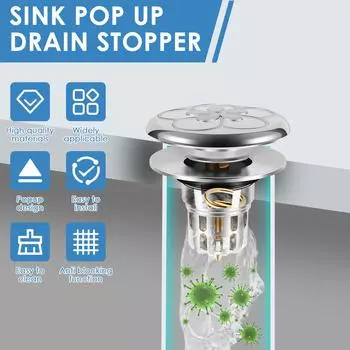 2/3 шт. заглушка для слива раковины в ванной комнате, выдвижной откидной сердечник, сливной фильтр для раковины, улавливатель волос для сливных отверстий 27,5–58 мм