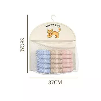 2/3 слоя большой емкости сетчатый мешок для хранения нижнего белья носков сумка для хранения дышащий органайзер для гардероба с вешалкой для одежды S