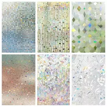 2/3M оконная пленка для защиты от статического электричества, виниловые наклейки на окна 3D, контроль анти-УФ-излучения, наклейки на окна, радужная оконная пленка 30x100 cm