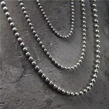 2-3mm Antique-Style Ball Bead Chain Long Silver Jewelry 2MM40cm