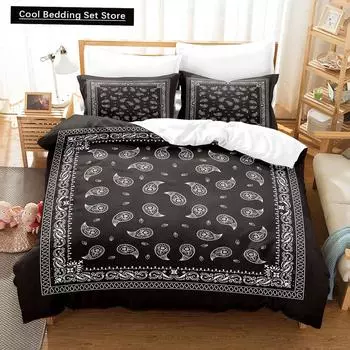 2/3pcs Paisley Bandanna Printed Duvet Cover Comfortable Paisley Flowers Bedding Set for Bedroom , Machine Washable 150x200cm 3pcs