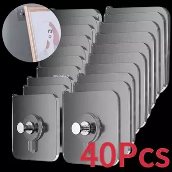 2-40 шт. самоклеящиеся настенные крючки для плакатов, фоторамок, часов, вешалки, крючки без дырокола, держатели для органайзеров для кухни и ванной комнаты