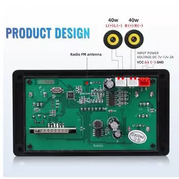 2*40 Вт MP3 WAV декодер плата Bluetooth 5.0 80 Вт усилитель поддержка USB TF FM радио Mp3 музыкальный плеер динамик громкой связи автомобильное аудио