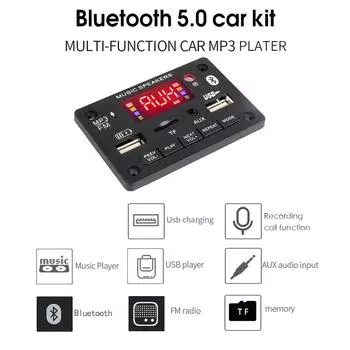 2*40 Вт усилитель с функцией зарядки Bluetooth MP3 декодер плата беспроводной FM радио модуль автомобильный MP3 плеер поддержка записи звонков