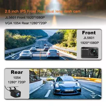 2.45inch IPS Dual lens Dashcam Car Camera front rear Night Vision Recording Loop Dash Recorder Vehicle Accessories none