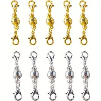 2/4/10 шт. Простой и модный браслет со сферической пряжкой, ожерелье, соединительная пряжка, двусторонняя пряжка-карабин, соединительный браслет, ожерелье 2pcs