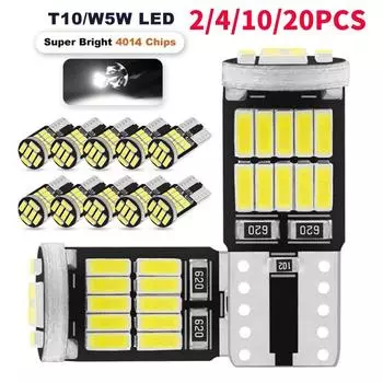 10 шт. светодиодных ламп W5W T10 Canbus 4014 26 Smd 6000K 168 194 безошибочный плафон освещения салона автомобиля номерной знак супер яркий автоматический свет сигнальная лампа 10PCS белый