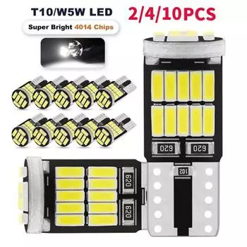 2/4/10 шт. W5W T10 светодиодные лампы Canbus 4014 26 Smd 6000K 168 194 без ошибок освещение салона автомобиля купол номерного знака супер яркий автоматический свет сигнальная лампа 1Pc белый
