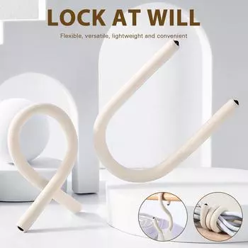 2/4/10pcs Bendable S-Shaped Hooks Multifunctional Cabinet Lock Hook Sundry Storage Rack Bundled Cable Ties Hanging Hanger 2pcs слоновая кость