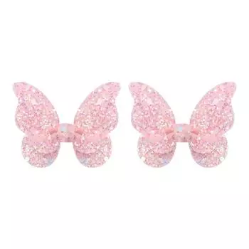 2/4/5 шт. Милые заколки для волос с двойной бабочкой и пайетками для девочек, банты, заколки для волос, DIY головные уборы, украшение-бант, зажим для волос, детские аксессуары для волос