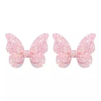 2/4/5 шт. Милые заколки для волос с двойной бабочкой и пайетками для девочек, банты, заколки для волос, DIY головные уборы, украшение-бант, зажим для волос, детские аксессуары для волос