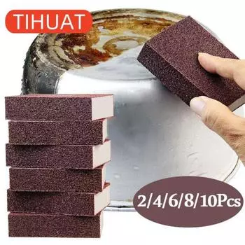 2/4/6/8/10/20 шт. Карборонная щетка для удаления ржавчины, очистки от накипи, чистых протирок для варочной панели, кухонная губка 2pcs коричневый