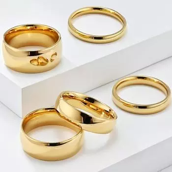 2 4 6 8 10 мм глянцевое изогнутое простое унисекс титановое стальное кольцо-хвост черного золотого цвета для мужчин и женщин свадебные украшения не тускнеющее парное кольцо-палец 6#