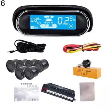 2/4/6/8 датчики парковки автомобильный реверсивный радар ЖК-дисплей задняя сторона монитор 4-Probe чёрный