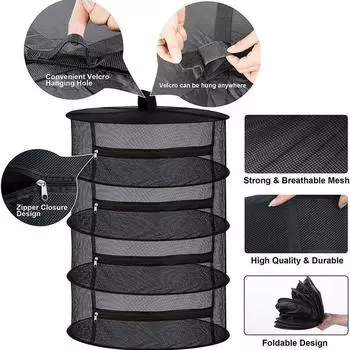 2/4/6/8 слоев многослойной сетки для сушки трав, подвесная корзина, складная сушилка, сетка для сушки трав, сетка, органайзер для цветочных бутонов и растений 4-layer