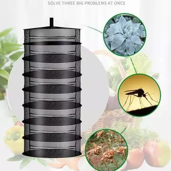 2/4/6/8 слоев многослойной сетки для сушки трав, подвесная корзина, складная сушилка, сетка для сушки трав, сетка, органайзер для цветочных бутонов и растений 4-layer