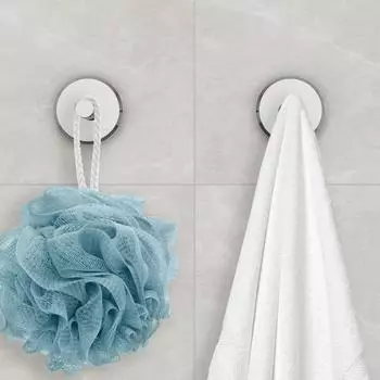 2/4/6 шт. крючков на присосках, вешалки без сверления, грузоподъемность 11 фунтов, нержавеющая полированная поверхность, ванная комната 2pcs чёрный