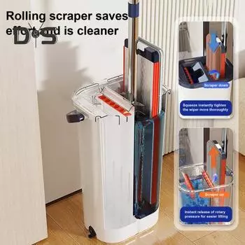 2/4/6 шт. Ленивая швабра из микрофибры, плоская швабра, система ведер с удлиненной ручкой, вращающаяся на 360 градусов головка швабры для пола 2pcs