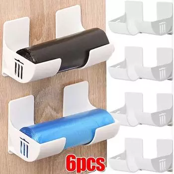 2/4/6 шт. настенный держатель для мешков для мусора, мешок для мусора, ящик для хранения, органайзер, пластиковый пакет, контейнер для пленки, диспенсер для кухонной полки