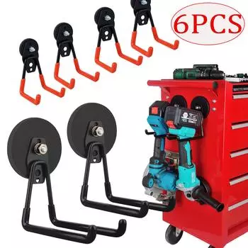 2/4/6 шт. прочные магнитные крючки, сверхпрочные магнитные вешалки, большой магнит с крючками для ящика с инструментами, перфораторов, гаражных садовых инструментов