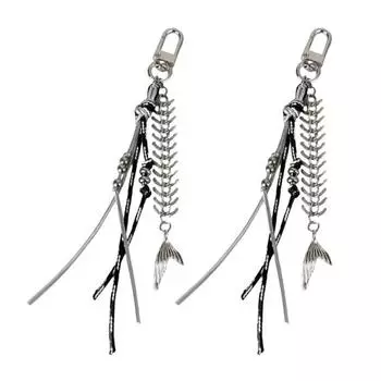 2/4/6 шт. Сплав Рыбья кость Брелок Подвеска Дизайн с черной веревкой Легкий Брелок Рюкзаки Автомобили Органайзер для ключей Аксессуары 2pcs