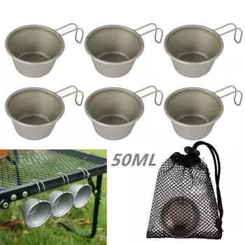2/4/6 шт., уличные мини-чашки для вина из нержавеющей стали, легкие портативные чашки для воды, альпинистские кампи 6pcs