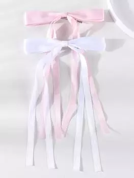 2/4/6Pcs Bow Ribbon Hair Clip for Women Pink White Satin Spring Clip Ponytail Bowknot Hairpin Girls Hair Accessories Gift