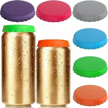2/4/6PCS Silicone Lid Reusable Food Grade Portable Creative Kitchen Supplies Beverage Can Protector Soft Leak-proof