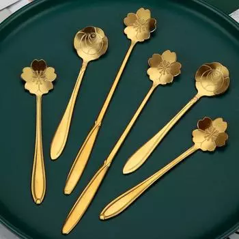 2/4/6PCS Stirring Spoon Safe And Healthy Hand Polish The Round Edge Pretty Stainless Steel Coffee Stirring Spoon