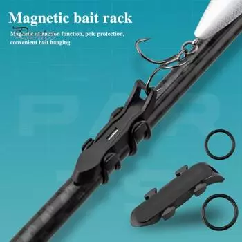 2/4/8 комплектов Магнитный держатель крючка для рыболовной приманки с резиновыми кольцами Крючок для наживки без отверстия Держатель Fishook Keeper Аксессуары для рыбалки на открытом воздухе 2pcs разноцветный