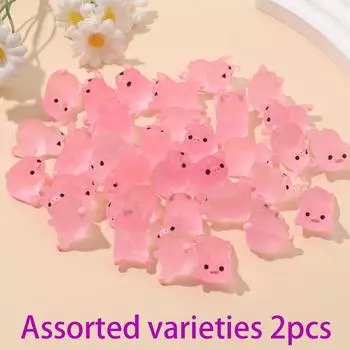 2/4/8 шт. бусин из смолы для поделок, используются для изготовления статуэток свиней, различных бусин для украшения свиней, домашнего декора своими руками, садового декора, вечеринок на фермерскую тематику 2pcs