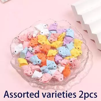 2/4/8 шт. смоляной материал пасхальный кролик кулон кролик животное украшение DIY изготовление ювелирных изделий браслет ожерелье брелок 2pcs