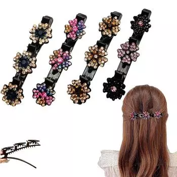 2/4/8 шт. сверкающие хрустальные плетеные заколки для волос для девочек, модные женские заколки для тонких густых вьющихся волос, маленькие заколки для волос, заколки для кос A(2PC)