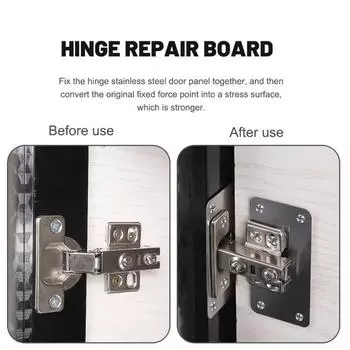 2/4/8PCS Stainless Steel Hinge Repair Plate For Cabinet Furniture Hinges Mounting Plate For Cupboard Door Fixing Screws Hardware