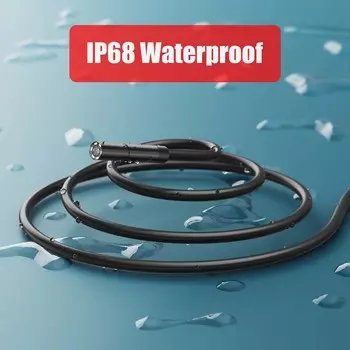 2,4-дюймовый IPS-экран эндоскопической камеры 1080P HD IP68 водонепроницаемая светодиодная жесткая кабельная инспекционная камера для проверки автомобильных труб канализации чёрный