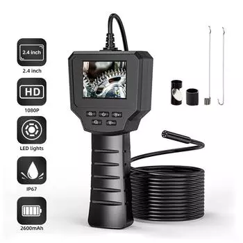 2,4-дюймовый IPS экран промышленная эндоскопическая камера HD1080P с одним объективом трубный инспекционный бороскоп для проверки автомобильной канализации 1M