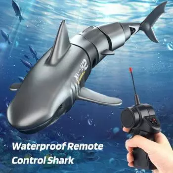 2,4 ГГц игрушка с дистанционным управлением в виде акулы, летний открытый бассейн, автоматическая ванна для озера, пруда, радиоуправляемая лодка для подводного плавания с акулами