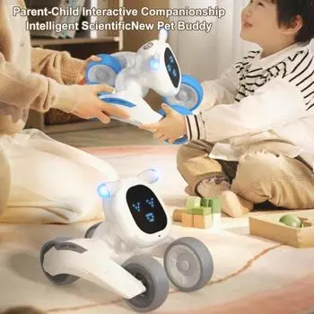 2,4 ГГц пульт дистанционного управления робот щенок голос интерактивный сенсорный обучающий танцевальный музыкальный RC робот автомобиль игрушка для малышей мальчиков девочек подарок белый