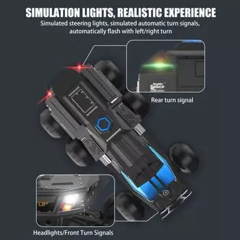 2,4 ГГц пульт дистанционного управления космический автомобиль со светодиодной подсветкой детский уличный водяной шутер-стрелок внедорожный грузовик 6 колес перезаряжаемый малыши One Battery темно-серого