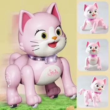 2,4 ГГц пульт дистанционного управления робот собака со звуком и светом интерактивный ходячий танцующий радиоуправляемый робот кошка электрический умный питомец игрушка для малышей мальчиков девочек подарок серый