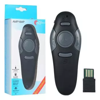 2,4 ГГц USB беспроводной пульт дистанционного управления для презентаций Powerpoint Presenter PPT флип-ручка чёрный